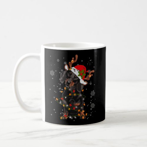 Reindeer Dachshund Christmas Lights Funny Reindeer Coffee Mug