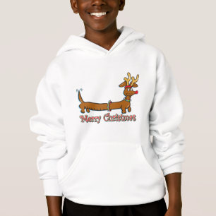 Reindeer Dachshund Merry Christmas Hoodie