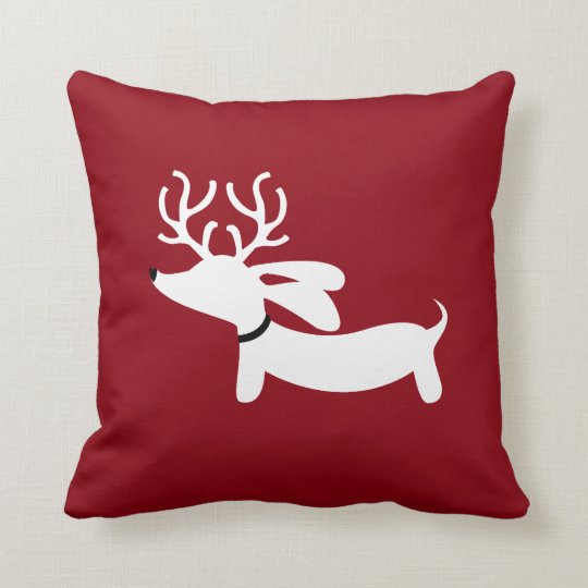 dachshund holiday pillow