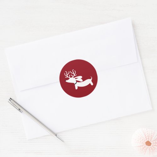 Reindeer Dachshund Wiener Dog Envelope Seal