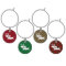 Reindeer Dachshunds on Stripes Wine Charms