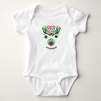 Reindeer Deck the Halls with Pickleballs Christmas Baby Bodysuit
