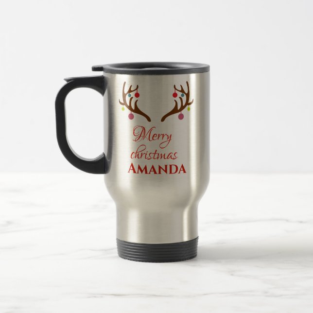 Reindeer decor- Merry christmas  Travel Mug (Left)