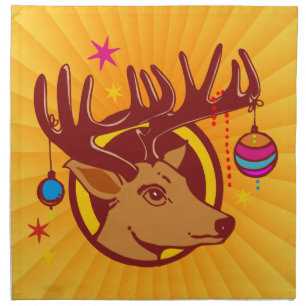 Reindeer / Deer / Christmas + your text & backgr. Napkin
