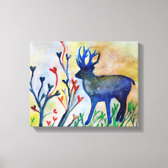 Reindeer Deer Love Heart Magic Watercolor Print (Front)