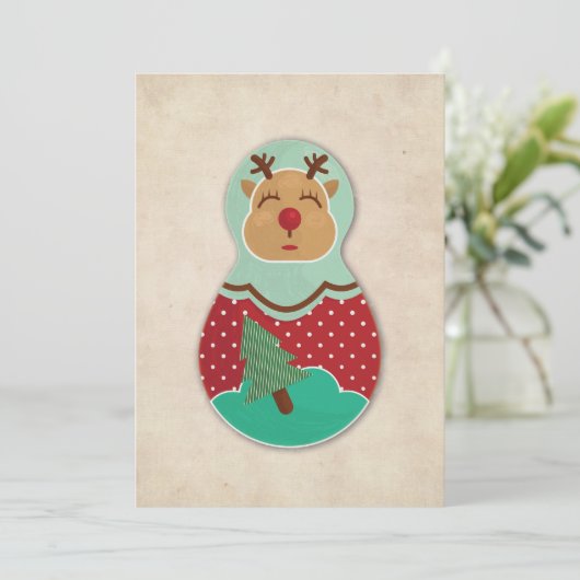 Reindeer, Deer, Russian doll, Babushka, Matroshka (Standing Front)