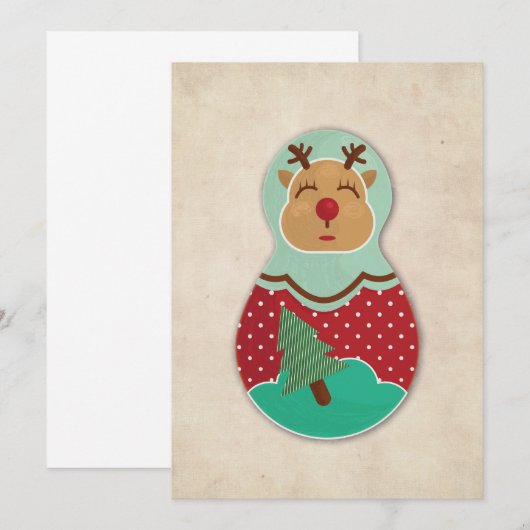 Reindeer, Deer, Russian doll, Babushka, Matroshka (Front/Back)