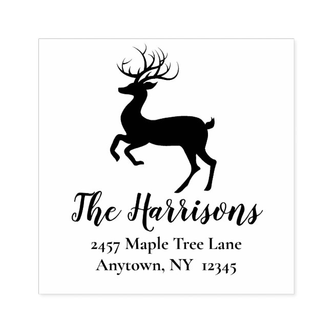 Reindeer Design Address Art Stamp