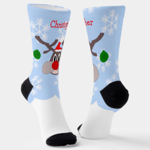 Reindeer Design Christmas Socks