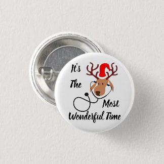 Reindeer Doctor Christmas Button