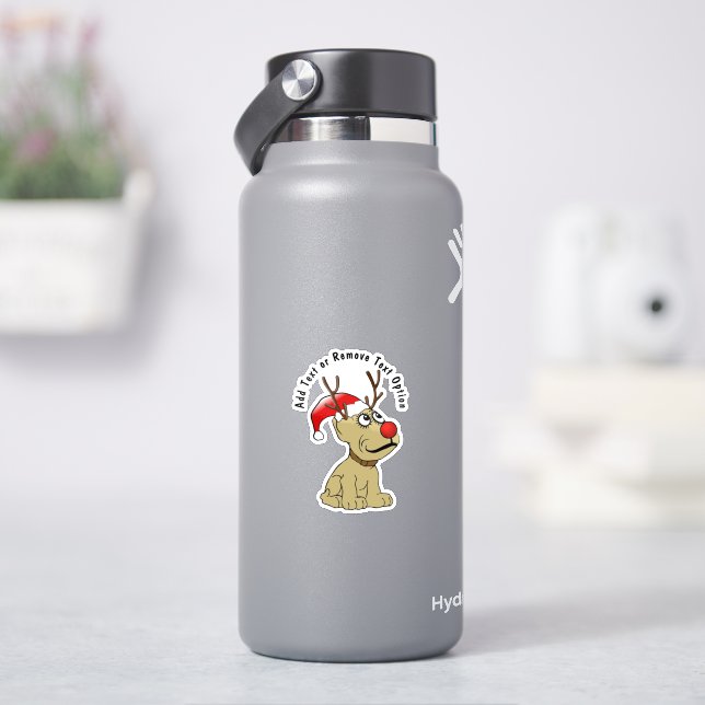 Reindeer Dog Christmas Sticker (HydroFlask)