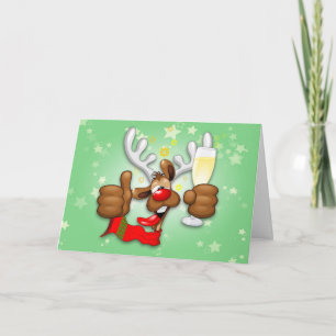 Reindeer Drunk Funny Christmas Character Card