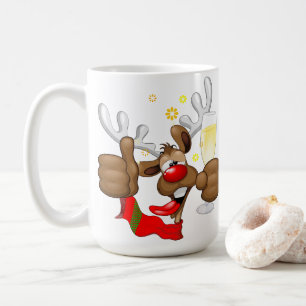 Reindeer Drunk Funny Christmas Character Coffee Mug