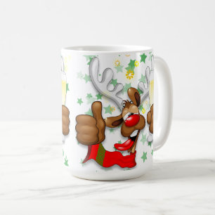 Reindeer Drunk Funny Christmas Character Coffee Mug