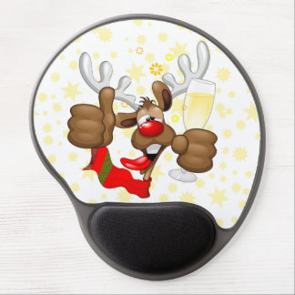 Reindeer Drunk Funny Christmas Character Gel Mouse Pad
