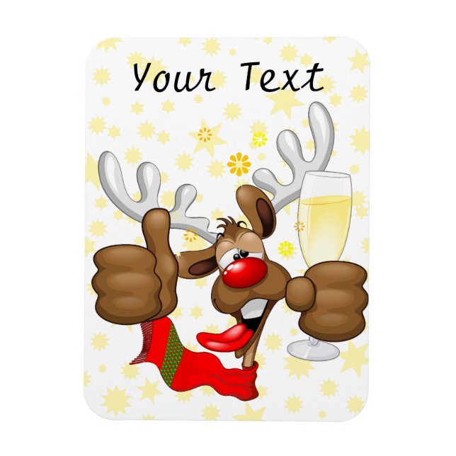Reindeer Drunk Funny Christmas Character Magnet (Vertical)