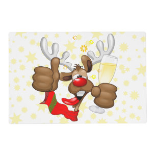 Reindeer Drunk Funny Christmas Character Placemat