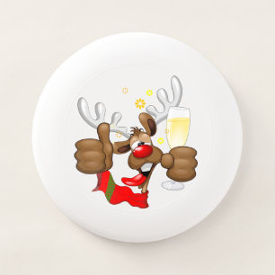 Reindeer Drunk Funny Christmas Character Wham-O Frisbee