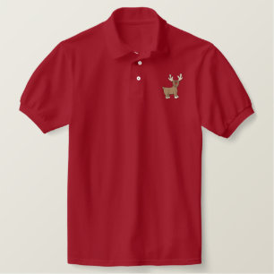 Reindeer Embroidered Polo Shirt
