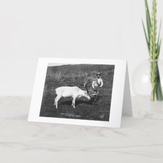 Reindeer & Eskimo Alaska 1920 Holiday Card