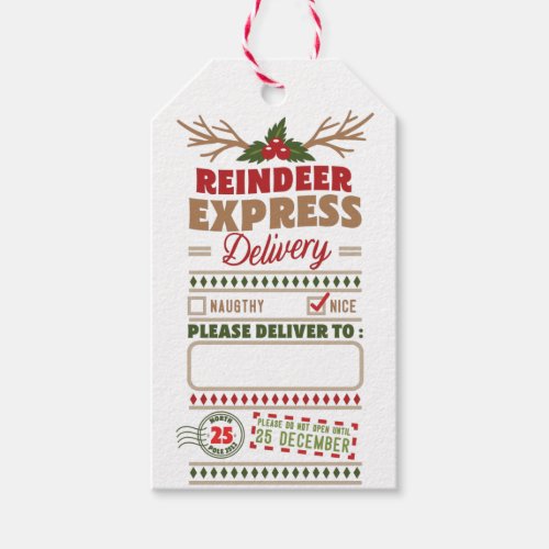 Reindeer Express Delivery from Santa Gift Tags