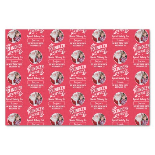 Reindeer Express from Santa Photo Christmas Red Tissue Paper