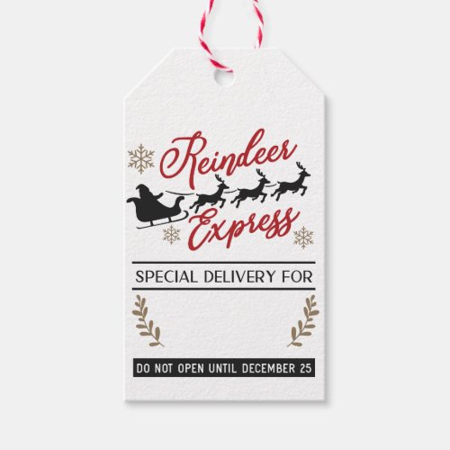 Reindeer Express Mail Delivery Christmas Santa Gift Tags
