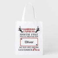 Reindeer Express Santa Sack Grocery Bag