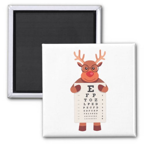 Reindeer eye chart magnet