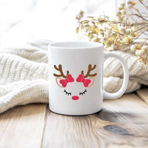 Reindeer Face Hers Coffee Mug Cup