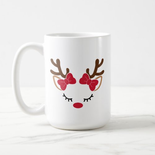 Reindeer Face Hers Coffee Mug Cup