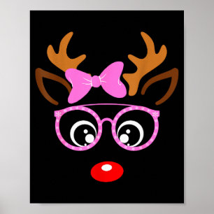 Reindeer Face Matching Family Christmas Costume Wo Poster