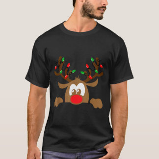 Reindeer Face Matching Family Christmas Deer Girl T-Shirt