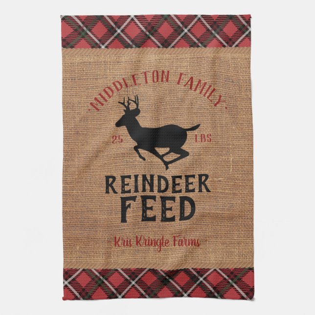 🦌 Reindeer Feed Farm Kitchen Towel (Vertical)