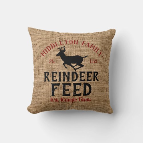 Reindeer  Feed Farmhouse Throw Pillow