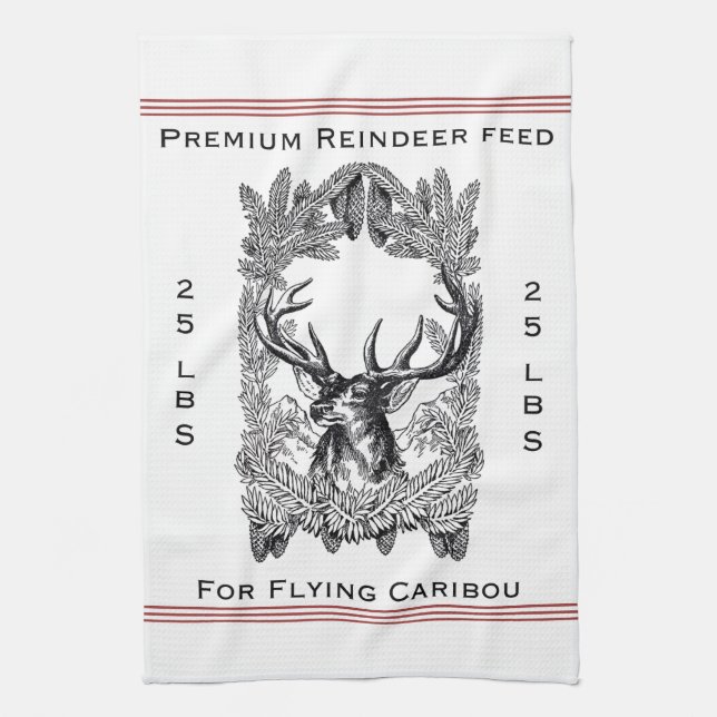 Reindeer Feed Kitchen Towel (Vertical)