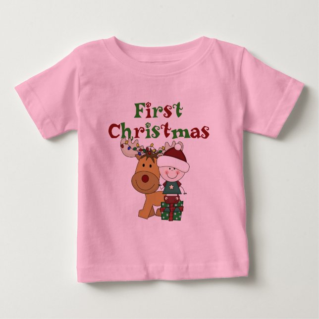 Reindeer First Christmas T-shirts and Gifts (Front)