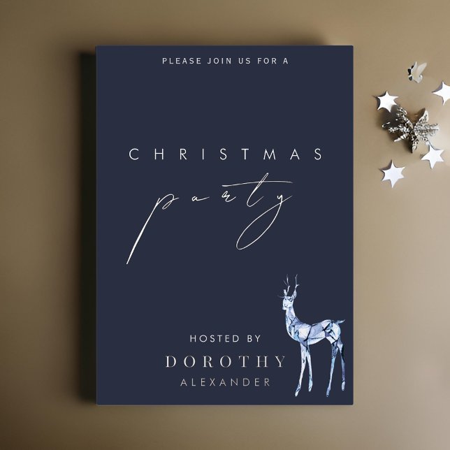 Reindeer Foil Christmas Party Invitation (Creator Uploaded)