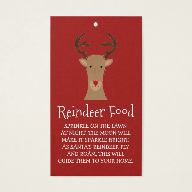 Reindeer Food Cards | Zazzle