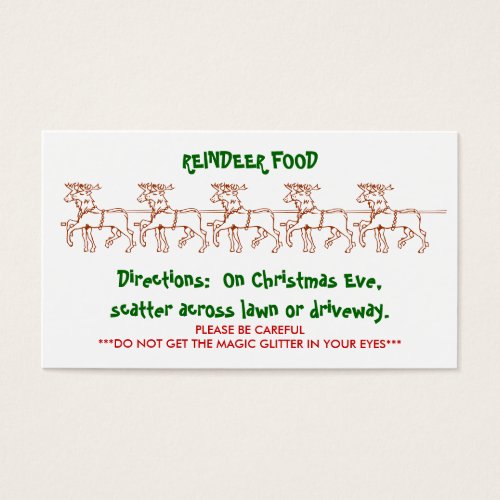 REINDEER FOOD - Customized 2 Business Card