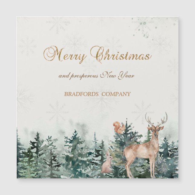 Reindeer,Forest,Snowflakes (Front)