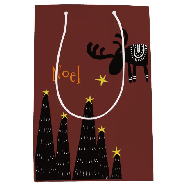 Reindeer found the star medium gift bag (Front)