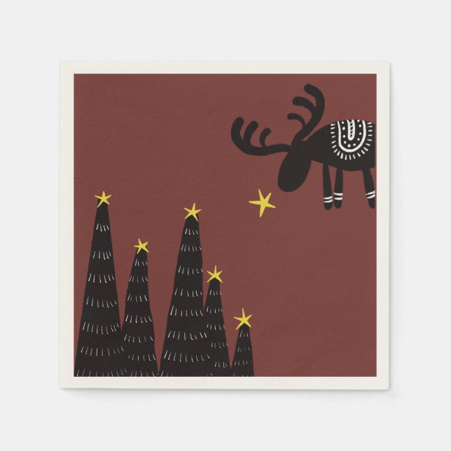 Reindeer found the star napkins (Front)