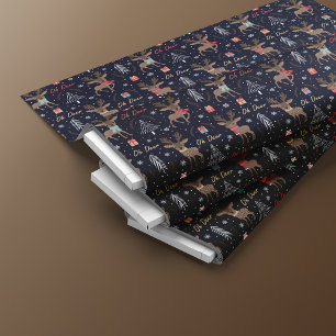 Reindeer Fun Christmas Seamless Pattern Fabric