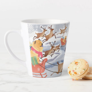 REINDEER GAMES  Chow dog  Latte Mug