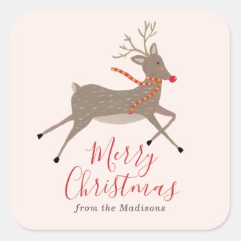 Reindeer Games Christmas Sticker by origamiprints at Zazzle