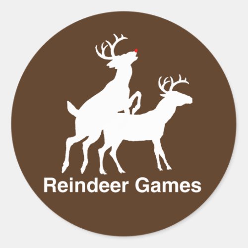 Reindeer Games Classic Round Sticker