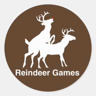 Reindeer Games Classic Round Sticker