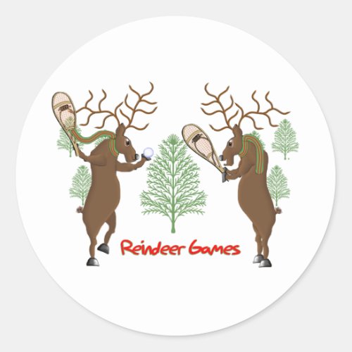 Reindeer Games Classic Round Sticker