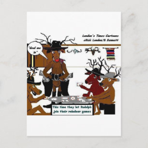 Reindeer Games Funny Christmas Gifts & Tees Holiday Postcard